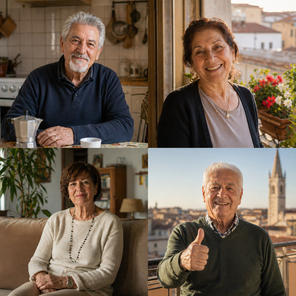 Collage di clienti italiani soddisfatti di Caldelixir